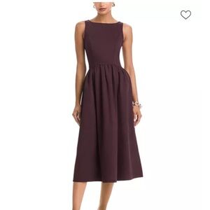 WAYF rich chocolate cotton midi dress XS